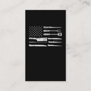 Amerikaanse vlag Butcher  Cooking USA Chef Visitekaartje