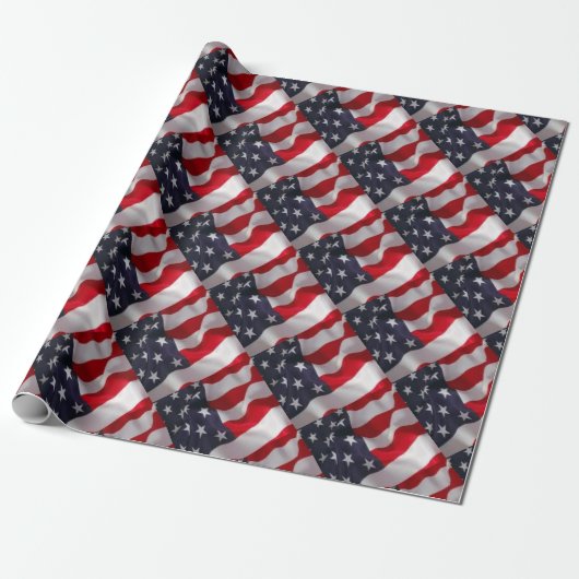 Amerikaanse vlag cadeaupapier (Uitgerold)