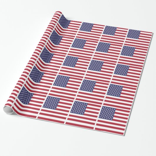 Amerikaanse vlag cadeaupapier (Uitgerold)