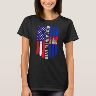 Amerikaanse vlag & Cambodja vlag beste tante ooit T-shirt