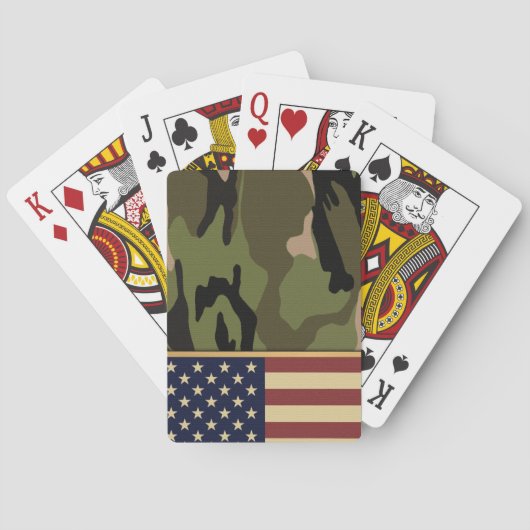 Amerikaanse Vlag Camo Pokerkaarten (Achterkant)
