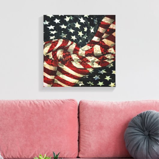 Amerikaanse vlag-Camouflage door Shirley Taylor Canvas Afdruk (Insitu (Woonkamer))