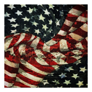 Amerikaanse vlag-Camouflage door Shirley Taylor Perfect Poster