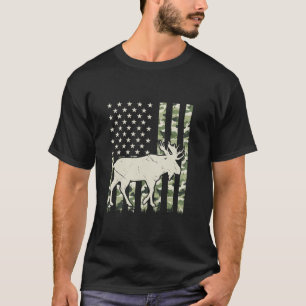 Amerikaanse vlag camouflage eland ontwerp voor man t-shirt