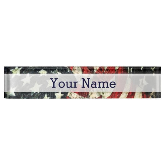 Amerikaanse vlag-Camouflage Naambordje (Voorkant)