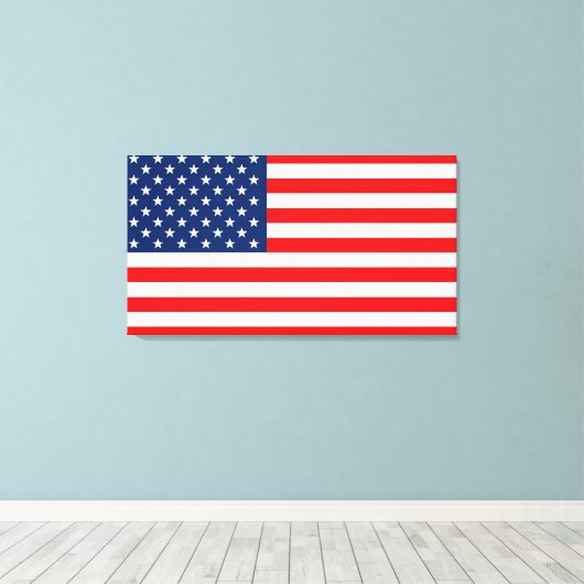 Amerikaanse vlag canvas afdruk (Insitu (Houten vloer))