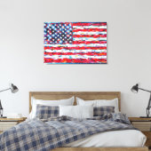 Amerikaanse vlag canvas afdruk (Insitu (Slaapkamer))