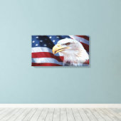 Amerikaanse vlag canvas afdruk (Insitu (Houten vloer))