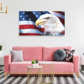 Amerikaanse vlag canvas afdruk (Insitu (Woonkamer))