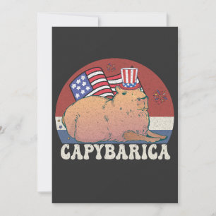 Amerikaanse vlag Capybara Lover Capybarica 4th Feestdagenkaart