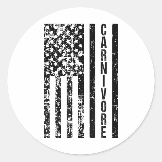 Amerikaanse vlag Carnivore Meat Eater Ronde Sticker (Voorkant)