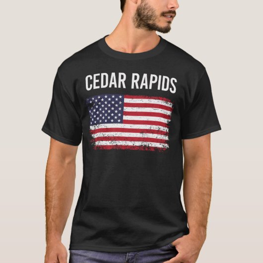 Amerikaanse vlag Cedar Rapids T-shirt (Voorkant)