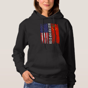 Amerikaanse vlag & China vlag Beste Pop Pop ooit Hoodie