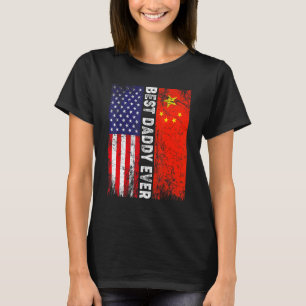 Amerikaanse vlag & China vlag Beste vader ooit fam T-shirt