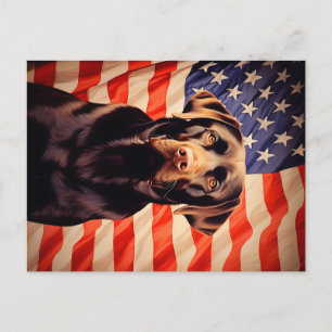 Amerikaanse vlag chocolade labrador briefkaart