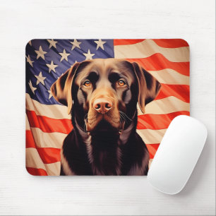 Amerikaanse vlag chocolade labrador muismat