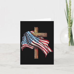 Amerikaanse vlag Christelijk Kruis Jezus 4 juli Kaart