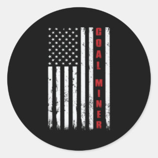 Amerikaanse vlag Cole Miner Ronde Sticker