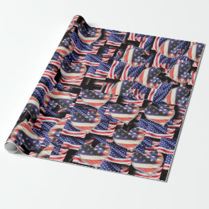 Amerikaanse vlag Collage Cadeaupapier