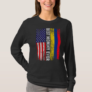 Amerikaanse vlag & Colombiaanse vlag beste mama oo T-shirt
