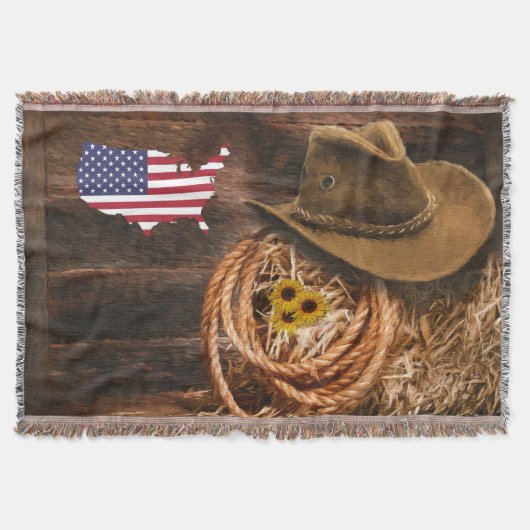 Amerikaanse vlag Cowboy Pet lasso Deken (Voorkant)
