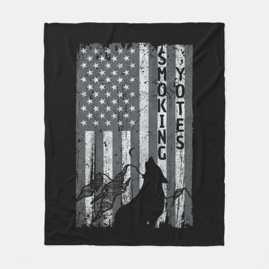 Amerikaanse vlag Coyote jager Hunter T-shirt Hunt Fleece Deken (Voorkant)