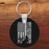  Amerikaanse vlag Coyote jager Hunter T-shirt Hunt Sleutelhanger (Voorkant)