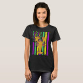 Amerikaanse vlag Crawfish Mardi Gras Carnaval T-shirt (Voorkant volledig)