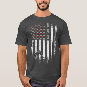 Amerikaanse vlag Curling Dad Curler Silho T-shirt