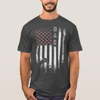  Amerikaanse vlag Curling Dad Curler Silho T-shirt