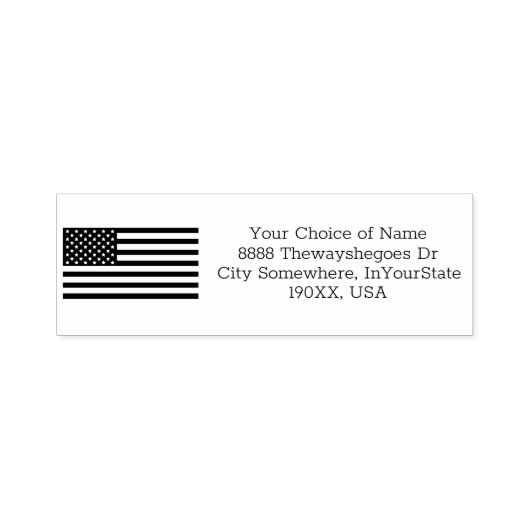 Amerikaanse vlag Custom Adres Stempel (Design)