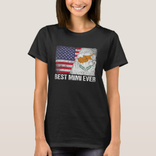 Amerikaanse vlag & Cyprus vlag Beste Mimi Ever Fam T-shirt