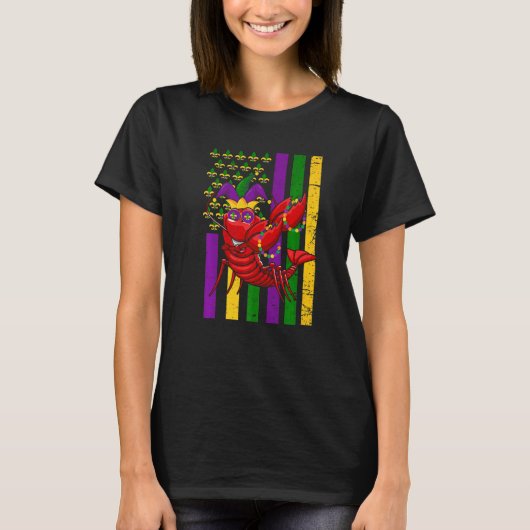 Amerikaanse vlag Dabbing Crawfish Dab dance in Mar T-shirt (Voorkant)