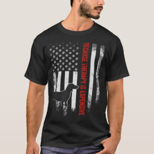 -Amerikaanse vlag Dachshund omdat de therapie T-shirt