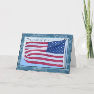 Amerikaanse Vlag Dank Je Soldaat Kaart