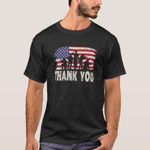 Amerikaanse vlag Dank u veteranen voor patriottisc T-shirt