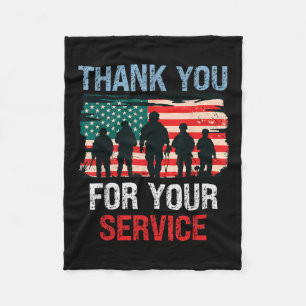 Amerikaanse vlag Dank u voor uw service - Memorial Fleece Deken