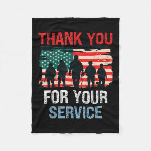 Amerikaanse vlag Dank u voor uw service - Memorial Fleece Deken
