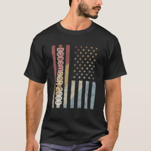 Amerikaanse vlag December 2000 Birthday Gift Retro T-shirt