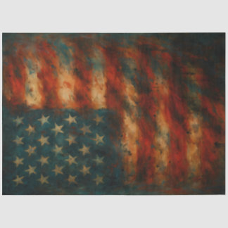 Amerikaanse Vlag Decoupage Papier met Afgeplatte A