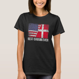 Amerikaanse vlag & Denemarken vlag beste neef ooit T-shirt
