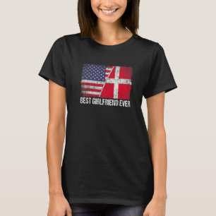 Amerikaanse vlag & Denemarken vlag beste Vriendin  T-shirt