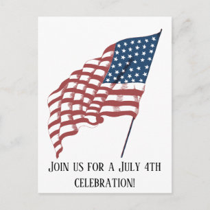 Amerikaanse vlag die in de wind drijft Briefkaart