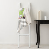 Amerikaanse vlag Dinosaur Skateboarding Sherpa Deken (In situ)