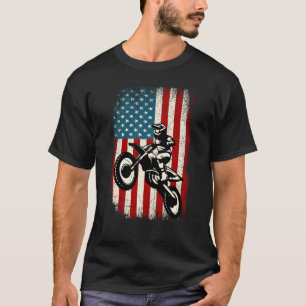 Amerikaanse vlag Dirt Bike Rider M T-shirt
