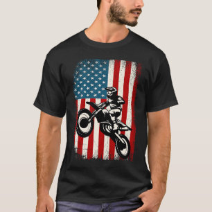 Amerikaanse vlag Dirt Bike Rider M T-shirt