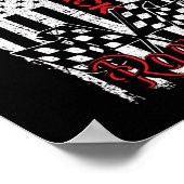 Amerikaanse Vlag Dirt Track-rackchauffeur Poster (Hoek)