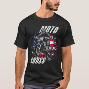 Amerikaanse vlag Dirtbike Motorcross MX T-shirt