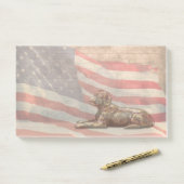 Amerikaanse vlag Dog Large Post, merkt op Post-it® Notes (Op bureau)