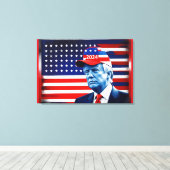 Amerikaanse vlag Donald Trump 2024 Canvas Afdruk (Insitu (Houten vloer))